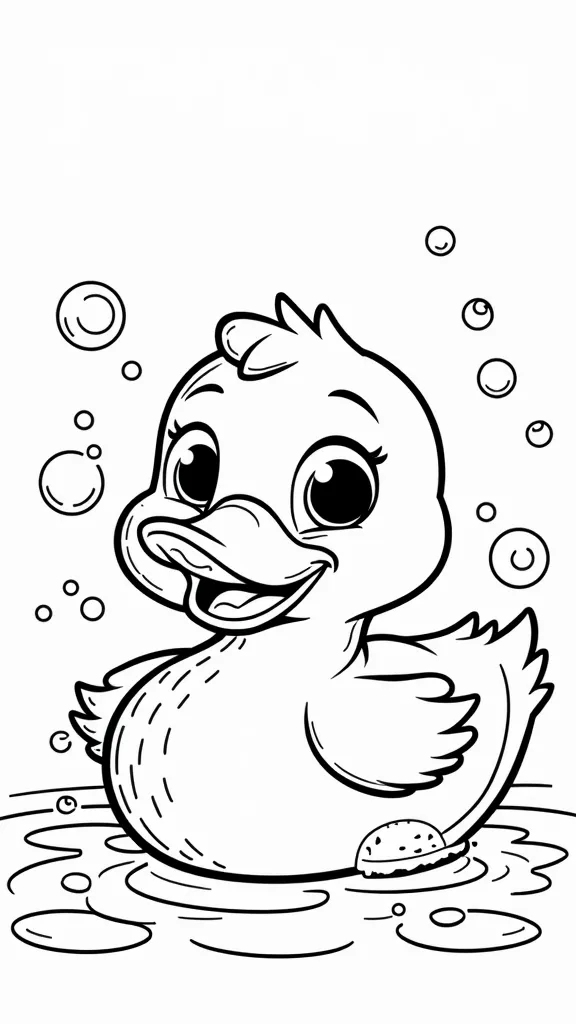 coloriage de canard en caoutchouc